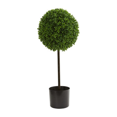 Nearly Natural 4ft. Preserved Boxwood Double Ball Topiary Tree in Planter