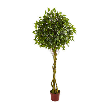 6' Ficus Artificial Topiary Tree; UV Resistant (Indoor/Outdoor)