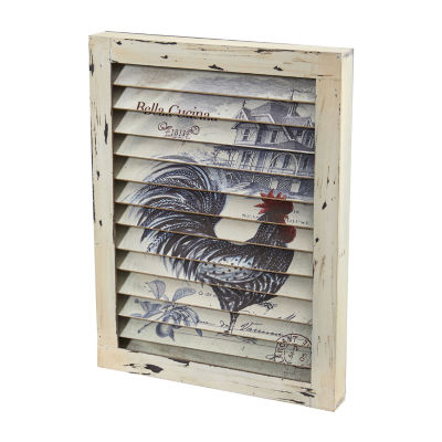 Rooster Window Shutter Wall Decor