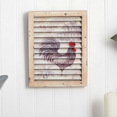 Rooster Window Shutter Wall Decor