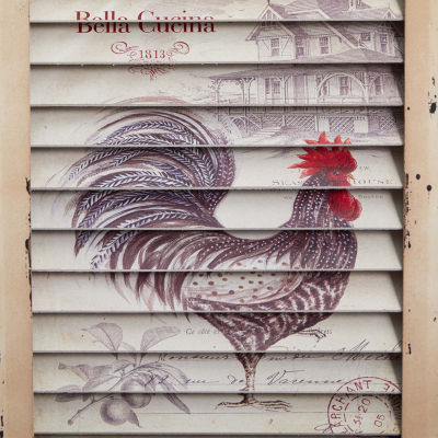 Rooster Window Shutter Wall Decor