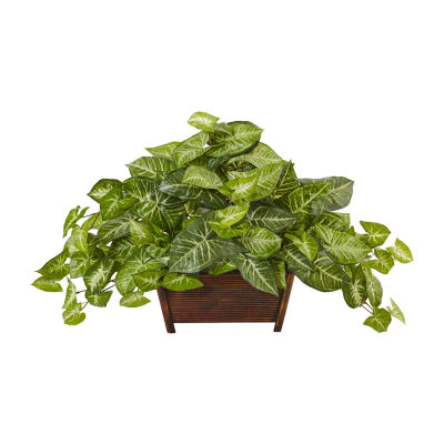 Nearly Natural Nephthytis In Wood Planter Artificial Plant