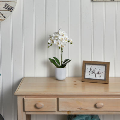 Nearly Natural Phalaenopsis In Frosted Glass Artificial Flowers