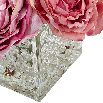 Glass Vase Artificial Flowers