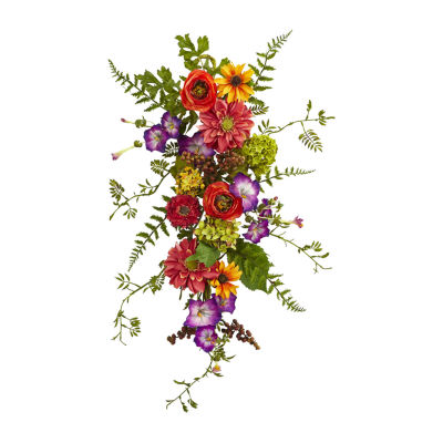 Nearly Natural Garden Flower Teardrop Artificial Flowers