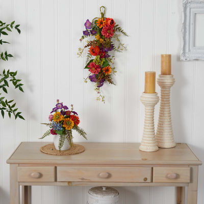 Nearly Natural Garden Flower Teardrop Artificial Flowers