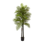 Nearly Natural Triple Areca Palm 66 H Artificial Tree With Planter 66 H x 34  W x 30 D GreenOrange - Office Depot