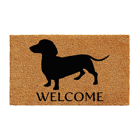 Calloway Mills Dachshund Outdoor Rectangular Doormats, One Size, White