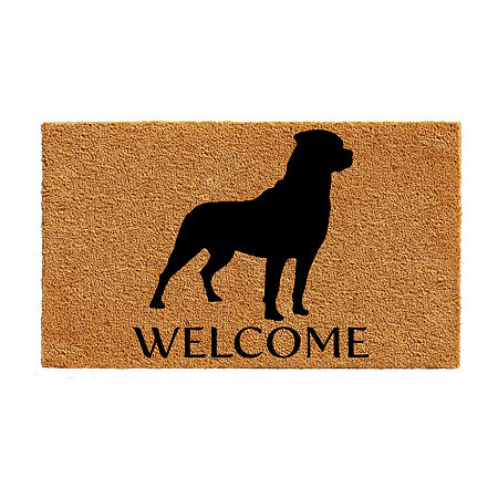 Calloway Mills Rottweiler Outdoor Rectangular Doormats, One Size, White