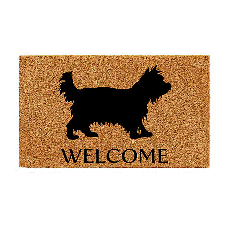 Calloway Mills Yorkshire Terrier Outdoor Rectangular Doormats, One Size, White