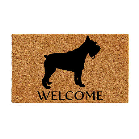 Calloway Mills Miniature Schnauzer Outdoor Rectangular Doormats, One Size, White