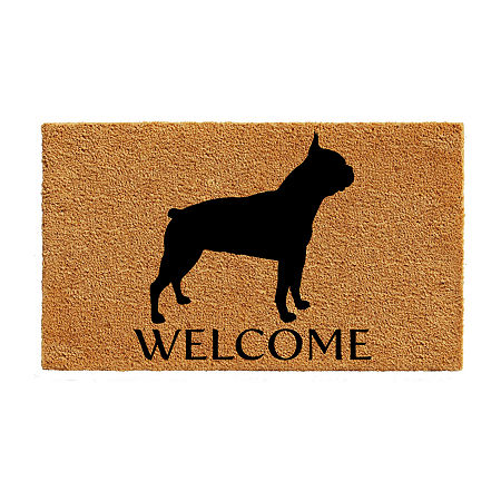 Calloway Mills Boston Terrier Outdoor Rectangular Doormats, One Size, White