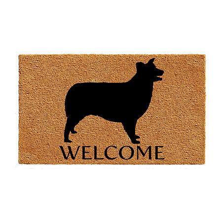 Calloway Mills Border Collie Outdoor Rectangular Doormats, One Size, White