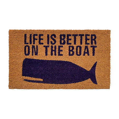 Calloway Mills Better On The Boat Outdoor Rectangular Doormats, One Size, White