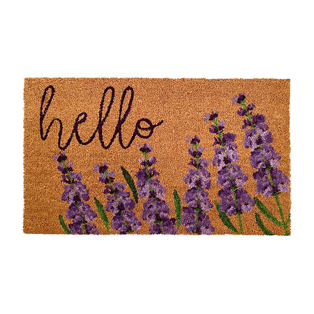 Calloway Mills Lavender Hello Outdoor Rectangular Doormats, One Size, Multiple Colors