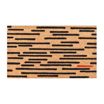 Calloway Mills Black And Red Outdoor Rectangular Doormat