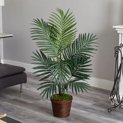 4’ Kentia Palm Artificial Tree in Coiled Rope Planter