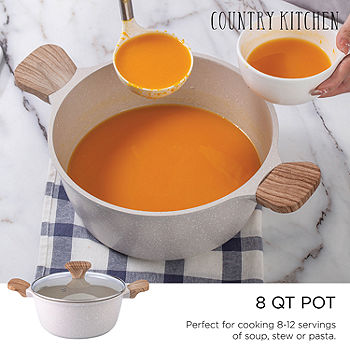 Country Kitchen country kitchen nonstick cookware sets - 6 piece nonstick  cast aluminum pots and pans with bakelite handles - non-toxic pots