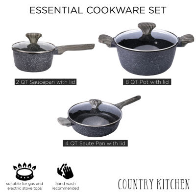 Country Kitchen Nonstick 6-pc. Aluminum Non-Stick Cookware Set