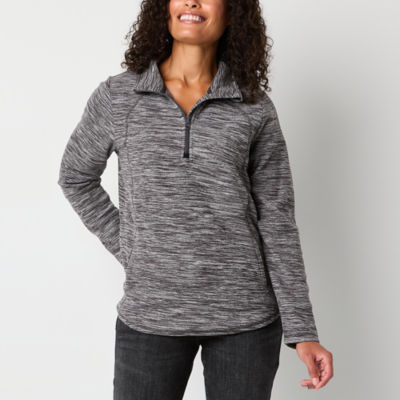 St. John's Bay Tall Womens Mock Neck Long Sleeve Quarter-Zip Pullover