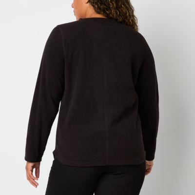 St. John's Bay Tall Womens Mock Neck Long Sleeve Sweatshirt