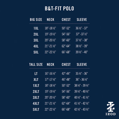 IZOD Advantage Performance Big and Tall Mens Classic Fit Short Sleeve Polo Shirt