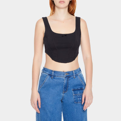 Forever 21 Corsette Tank Womens Square Neck Sleeveless Crop Top Juniors