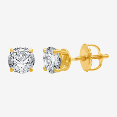 Ever Star (G / VS2) 1 1/2 CT. T.W. Lab Grown White Diamond 14K Gold 5.8mm Stud Earrings