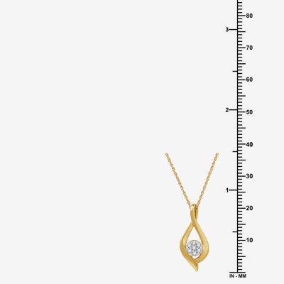 Diamond Blossom Womens 1/10 CT. T.W. Lab Grown White Diamond 14K Gold Over Silver Sterling Silver Pendant Necklace