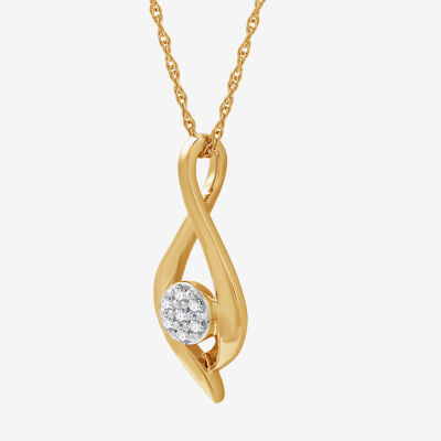 Diamond Blossom Womens 1/10 CT. T.W. Lab Grown White Diamond 14K Gold Over Silver Sterling Silver Pendant Necklace