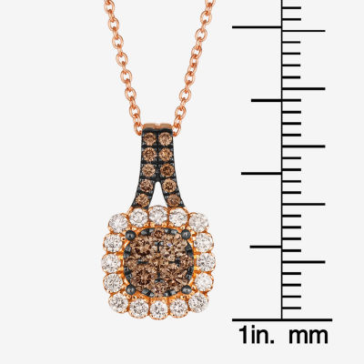 Le Vian® Pendant featuring 1/3 cts. Chocolate Diamonds®  1/4 Nude Diamonds™ set 14K Strawberry Gold®