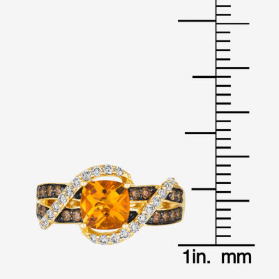 Le Vian® Ring featuring 1 CT. Cinnamon Citrine® 1/3 Nude Diamonds™ Chocolate Diamonds® set 14K Honey Gold™