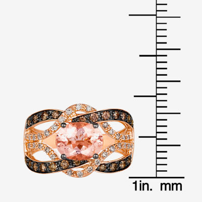 Le Vian® Ring featuring 1  1/3 CT. T.W. Peach Morganite™ Chocolate Diamonds® 1/5 Nude Diamonds™ set 14K Strawberry Gold®