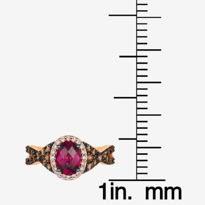 Le Vian® Ring featuring 1  1/2 CT. T.W. Raspberry Rhodolite® Chocolate Diamonds® 1/6 Nude Diamonds™ set 14K Strawberry Gold®