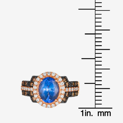 Le Vian® Ring featuring 1  3/4 CT. T.W. Blueberry Tanzanite® 1/3 CT. T.W. Chocolate Diamonds®  1/3 CT. T.W. Nude Diamonds™  set in 14K Strawberry Gold®