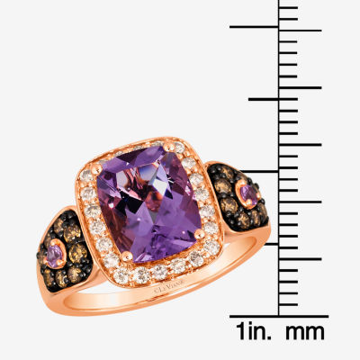 Le Vian® Ring featuring 2 1/6 CT. Cotton Candy Amethyst® 1/15 CT. Bubble Gum Pink Sapphire™ 1/3 CT. Chocolate Diamonds® 1/4 CT. Nude Diamonds™ set in 14K Strawberry Gold®