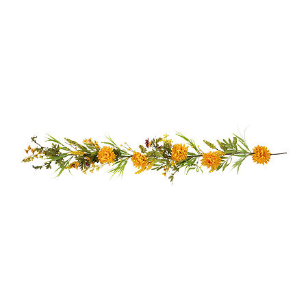 Northlight 5ft X 10in Peony Unlit Christmas Garland, One Size, Orange