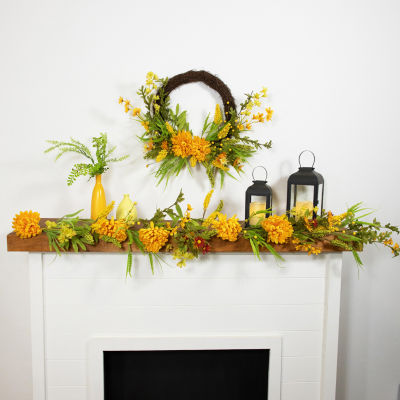 Northlight 5ft X 10in Peony Unlit Thanksgiving Garland