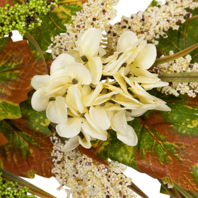 Northlight Flowers With Wheat Unlit Thanksgiving Garland