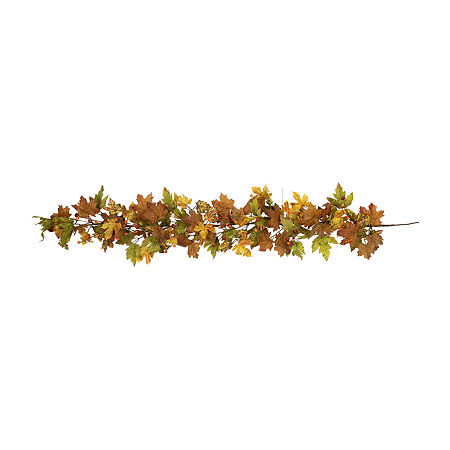 Northlight 5ft X 8in Maple Leaf And Berry Unlit Christmas Garland, One Size, Brown