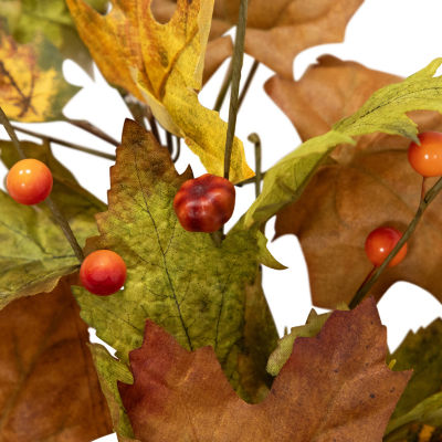 Northlight 5ft X 8in Maple Leaf And Berry Unlit Thanksgiving Garland