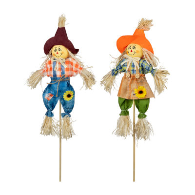 Northlight 18in Boy And Girl Scarecrow Picks 2-pc. Thanksgiving Tabletop Decor