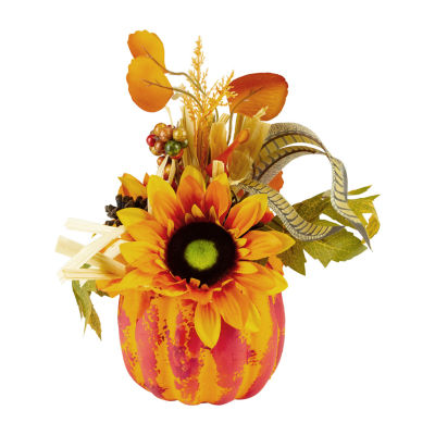 Northlight 12in Orange And Yellow Pumpkin Thanksgiving Tabletop Decor