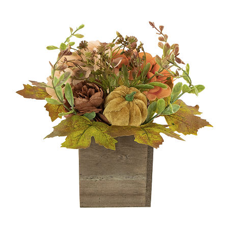 Northlight 10in X 8in Wooden Box Fall Thanksgiving Tabletop Decor, One Size, Orange