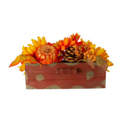 Northlight Leaf And Berry In Wooden Box Thanksgiving Tabletop Decor