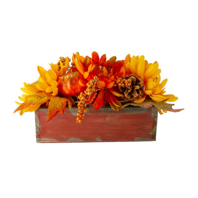 Northlight Leaf And Berry In Wooden Box Thanksgiving Tabletop Decor