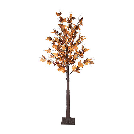 Northlight 6ft Led Maple Leaf Indoor Artificial Tree, One Size, Orange