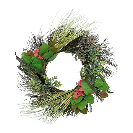 Northlight 22in Eucalyptus And Twig Wreath, One Size, Green