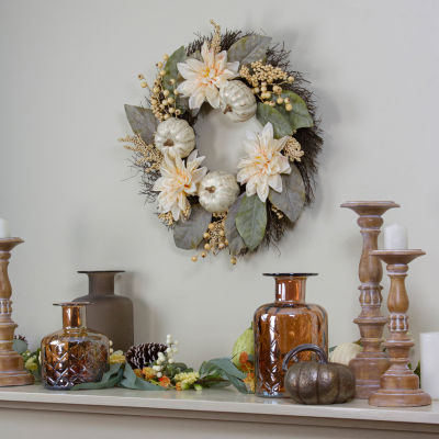 Northlight 22in Dahlia And Pumpkin Wreath