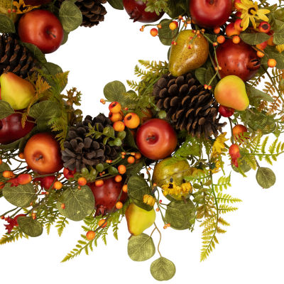 Northlight 26in Apples And Pears Unlit Wreath